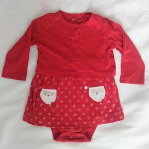 Carters Christmas dress + cardigan set